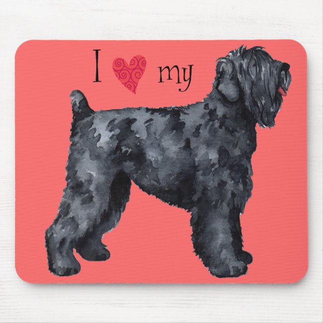 I Love my Black Russian Terrier Mouse Pad (Front)