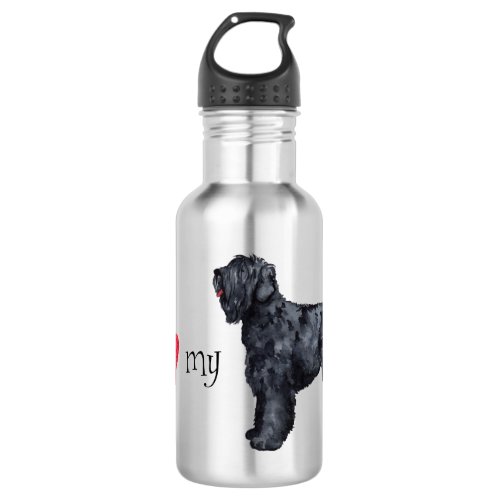 I Love my Black Russian Terrier Stainless Steel Water Bottle