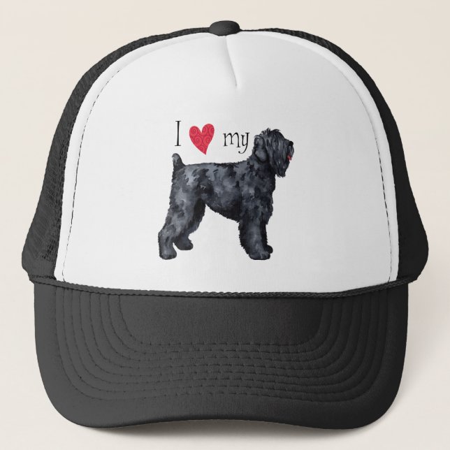 I Love my Black Russian Terrier Trucker Hat (Front)