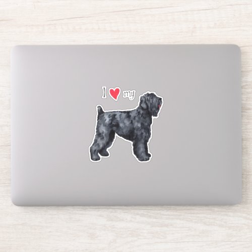 I Love my Black Russian Terrier Vinyl Sticker