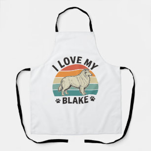 I Love My Blake Dog Retro Engraving Design_1 Apron