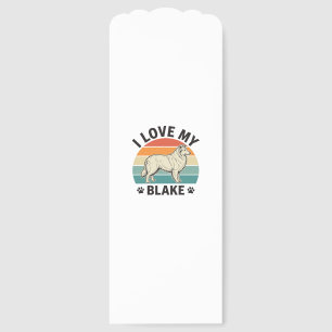I Love My Blake Dog Retro Engraving Design_1 Bookmarks