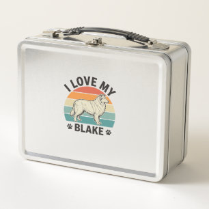 I Love My Blake Dog Retro Engraving Design_1 Metal Lunch Box