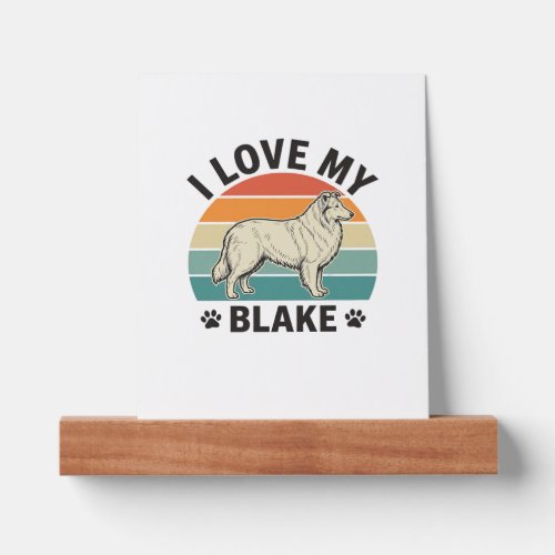I Love My Blake Dog Retro Engraving Design_1 Picture Ledge