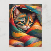 I Love my Blanket! Rainbow Tabby Cat