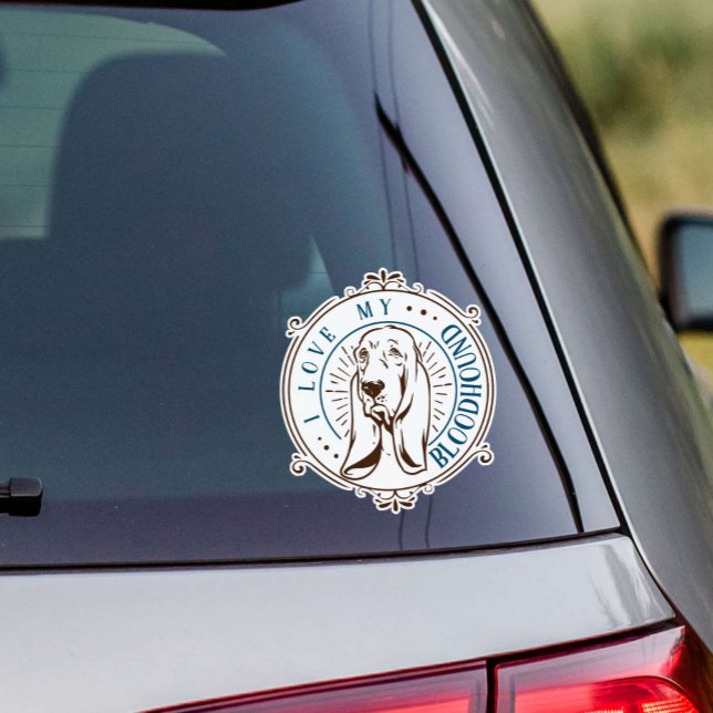 I Love My Bloodhound Dog Vinyl Sticker (Creator Uploaded)
