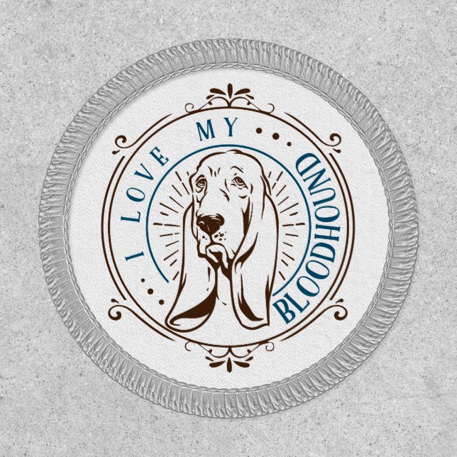 I Love My Bloodhound Patch (Front)