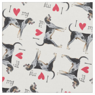 I Love my Bluetick Coonhound Fabric
