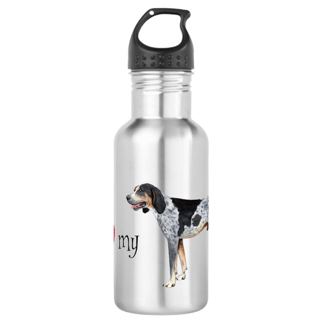 I Love my Bluetick Coonhound Stainless Steel Water Bottle (Front)