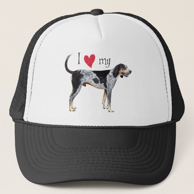 I Love my Bluetick Coonhound Trucker Hat (Front)
