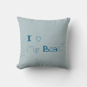 I Love My Boat Throw Pillow