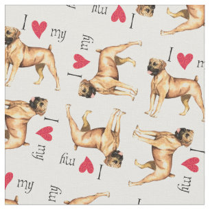 I Love my Boerboel Fabric