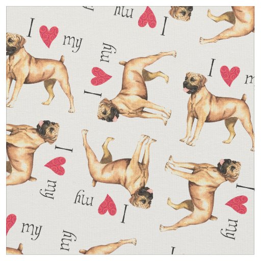 I Love my Boerboel Fabric