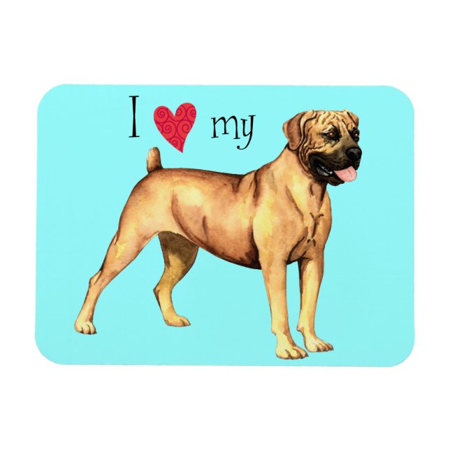 I Love my Boerboel Magnet (Horizontal)