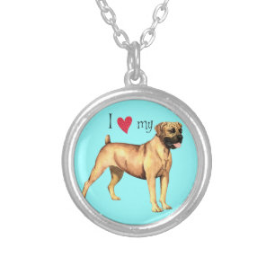 I Love my Boerboel Silver Plated Necklace