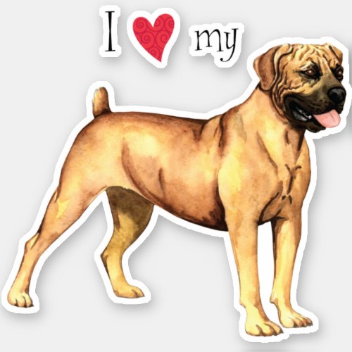 I Love my Boerboel Vinyl Sticker