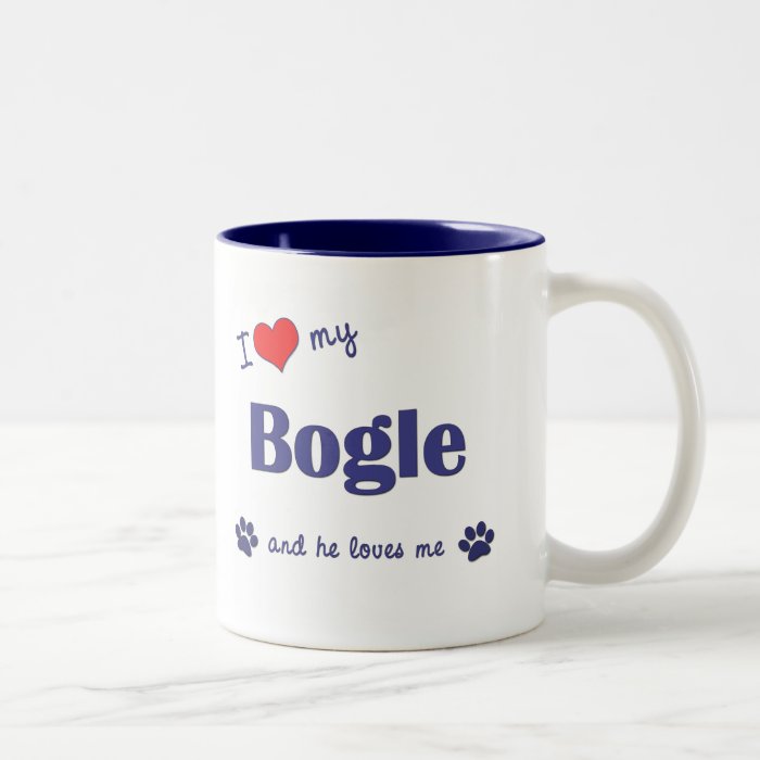 I Love My Bogle (Male Dog) Mug