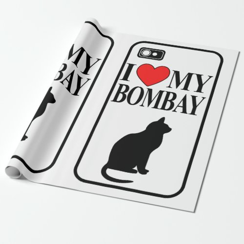 I Love My Bombay Cat Wrapping Paper