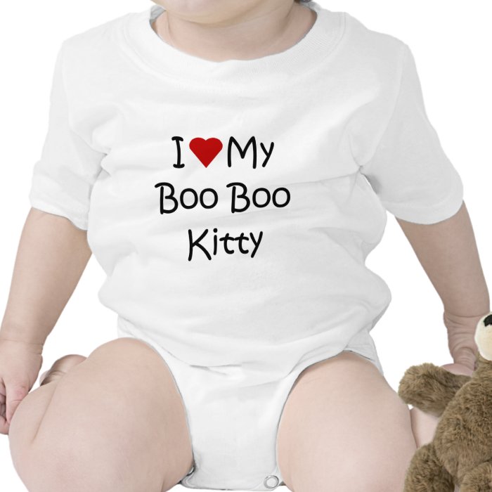 I Love My Boo Boo Kitty Baby Bodysuits