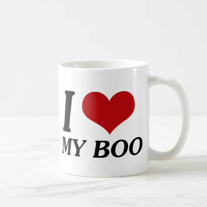 Mug and Coaster Set Heart I Love My Boo 