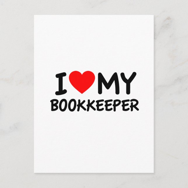 I love my bookkeeper postcard (Front)
