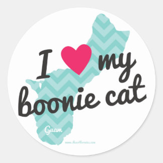 I Love My Boonie Cat Stickers (Blue)