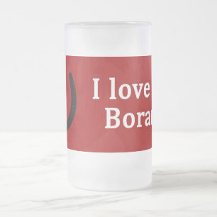 I Love My Borana Horse Frosted Glass Beer Mug