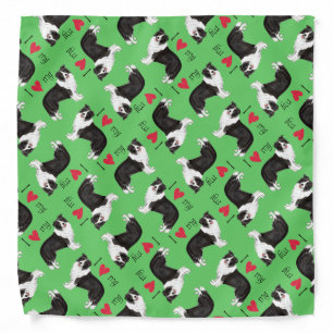 I Love my Border Collie Bandana