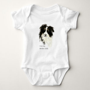 I love my Border Collie Dog Pet Animal Baby Bodysuit