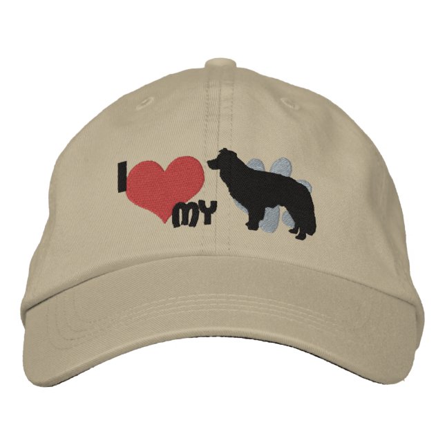 I Love my Border Collie Embroidered Hat (Front)
