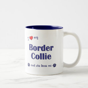 I Love My Border Collie (Female Dog) Two-Tone Coffee Mug