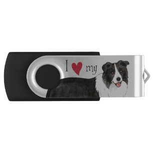 I Love my Border Collie Flash Drive