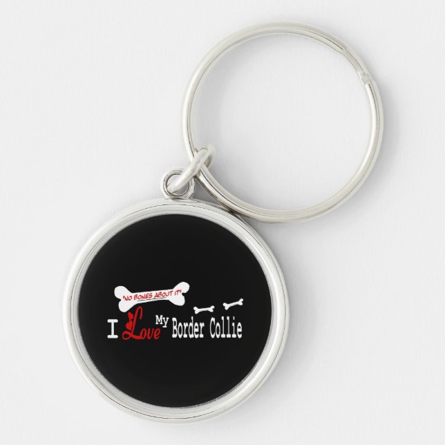 I Love My Border Collie Keychain (Front)