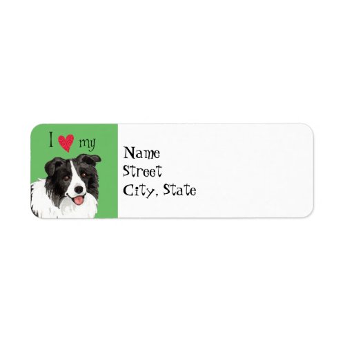 I Love my Border Collie Label