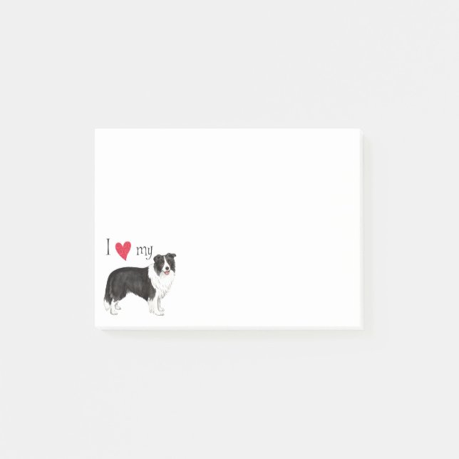 I Love my Border Collie Post-it Notes (Front)