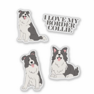 I Love My Border Collie Stickers