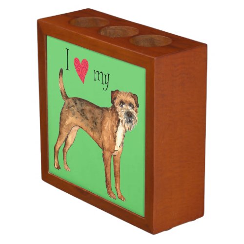 I Love my Border Terrier Desk Organizer