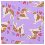 I Love my Borzoi Fabric