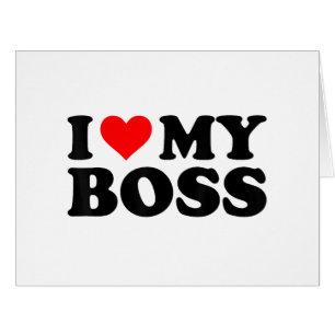 I Love My Boss Funny Red Heart Boss I Heart My Bos Cards