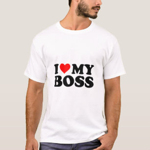 I Love My Boss Funny Red Heart Boss I Heart My Bos T-Shirt