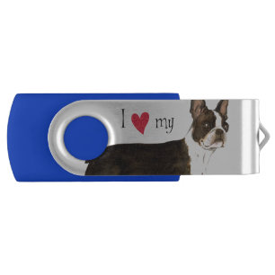I Love my Boston Terrier Flash Drive