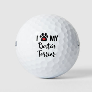 I Love my Boston Terrier Golf Balls