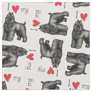I Love my Bouvier Fabric