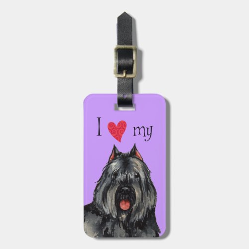 I Love my Bouvier Luggage Tag