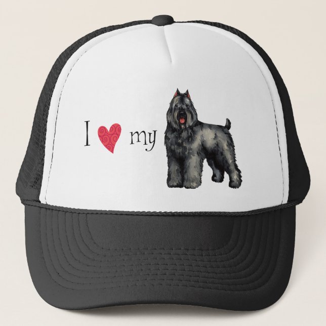 I Love my Bouvier Trucker Hat (Front)