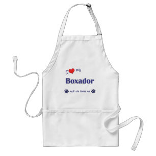 I Love My Boxador (Female Dog) Adult Apron