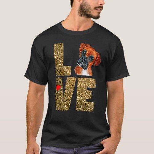 I Love My Boxer Dog Breed T_Shirt