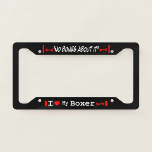 I Love My Boxer License Plate Frame