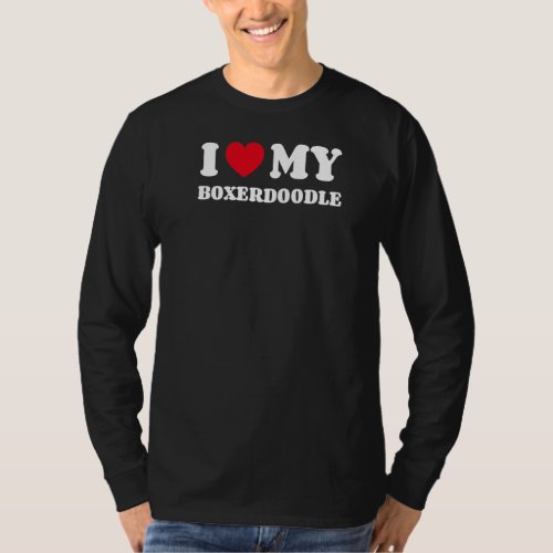 I Love My Boxerdoodle Dog Owner Heart Boxerpoo T_Shirt