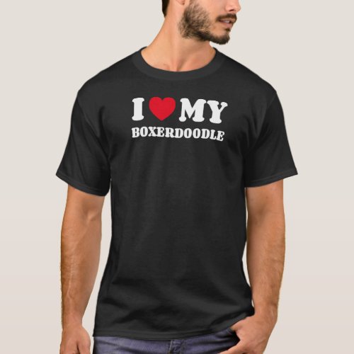 I Love My Boxerdoodle Dog Owner Heart Boxerpoo T_Shirt